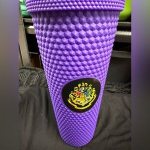 Harry Potter Purple Diamond Textured Tall Tumbler with Hogwarts Crest 32oz